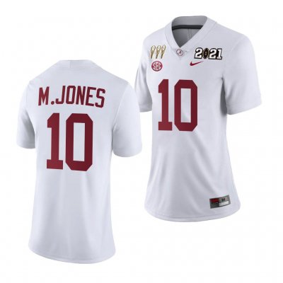 Women's Alabama Crimson Tide #10 Mac Jones 3X CFP National Championship White NCAA Limited College Football Jersey 2403DPQF7